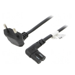 Cablu Alimentare 1m IEC C7 - CEE 7/16 Unghiular | Electronic-mag.ro | Componente Electronice