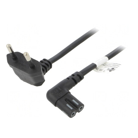 Cablu Alimentare 1m IEC C7 - CEE 7/16 Unghiular | Electronic-mag.ro | Componente Electronice