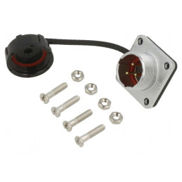 Soclu WF16 Tată 3PIN IP67 10A Aurit 500V 2mm2 | Electronic-mag.ro | Componente Electronice