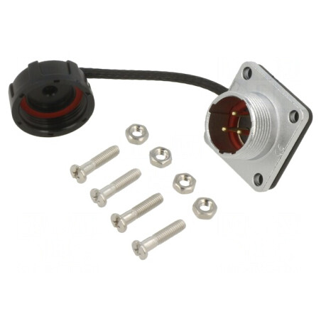 Soclu WF16 Tată 3PIN IP67 10A Aurit 500V 2mm2 | Electronic-mag.ro | Componente Electronice