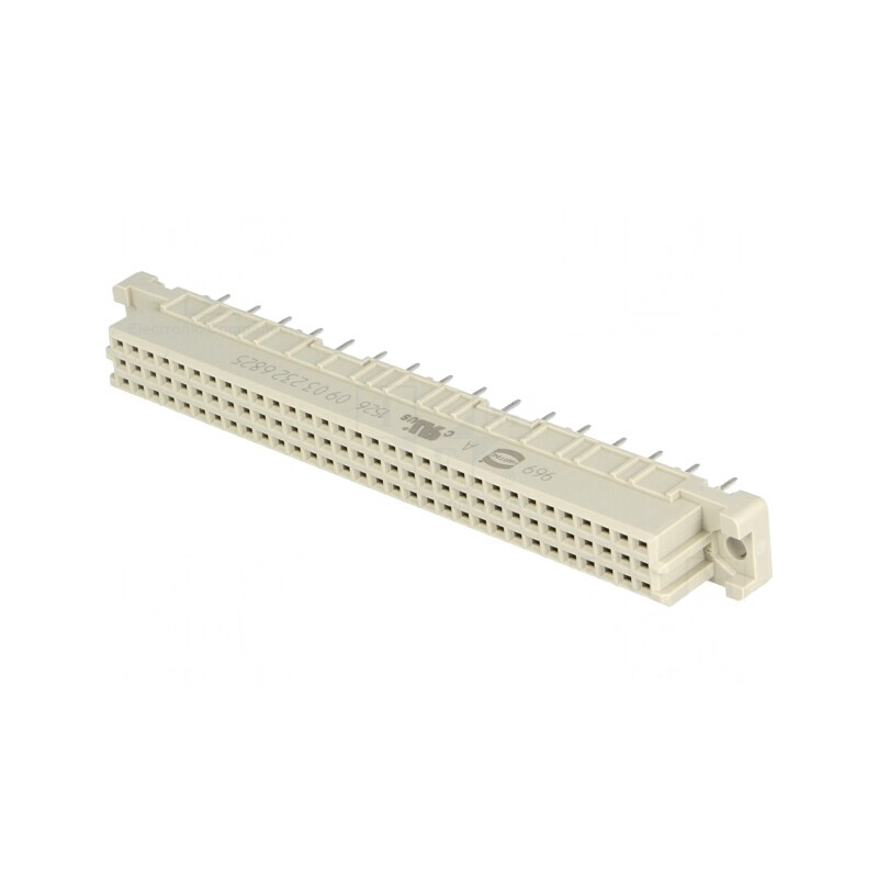 Soclu DIN 41612 tip C mamă 32 PIN THT aurit | Electronic-mag.ro | Componente Electronice