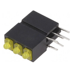 LED Galben 1.8mm 3 Diode 20mA 70° 5-17mcd