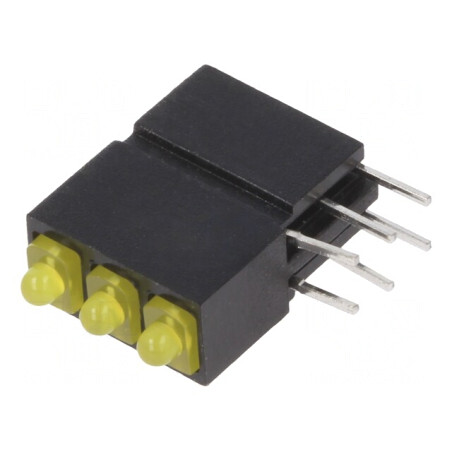 LED Galben 1.8mm 3 Diode 20mA 70° 5-17mcd | Electronic-mag.ro | Componente Electronice