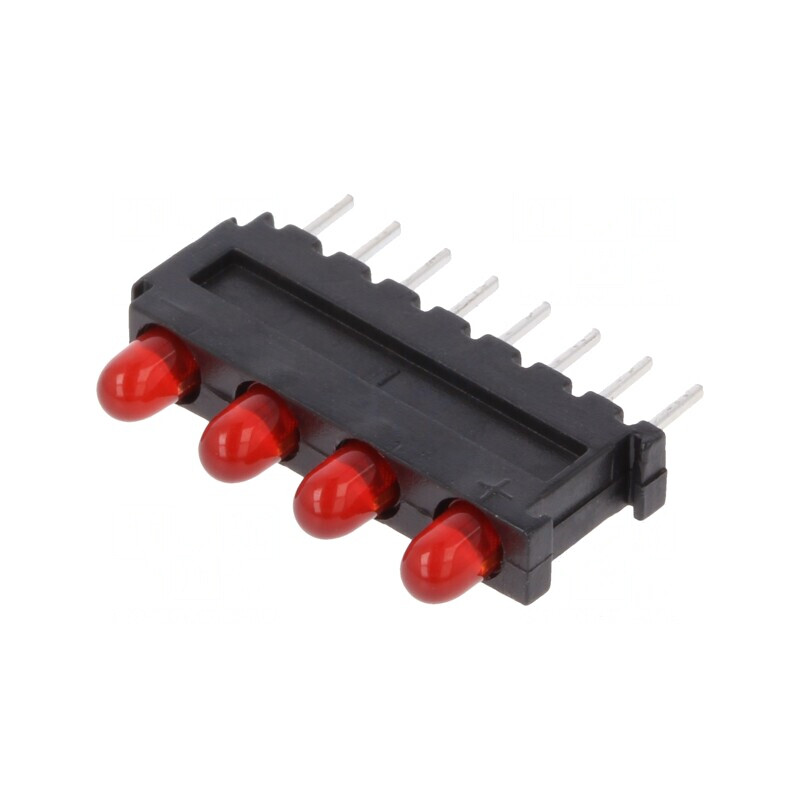 LED Roșu 2,8mm 4 Diode 20mA 60° 15-30mcd | Electronic-mag.ro | Componente Electronice