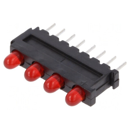 LED Roșu 2,8mm 4 Diode 20mA 60° 15-30mcd | Electronic-mag.ro | Componente Electronice