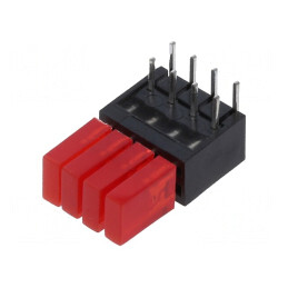 LED Roșu 1,8mm 4 Diode 20mA 110° 3-7mcd | Electronic-mag.ro | Componente Electronice
