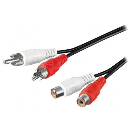 Cablu RCA 2x Soclu 2x Mufă 10m Nichelat | Electronic-mag.ro | Componente Electronice