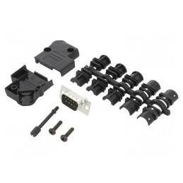 Conector D-Sub 9 PIN Tată Unghi 45° pentru Cablu | Electronic-mag.ro | Componente Electronice