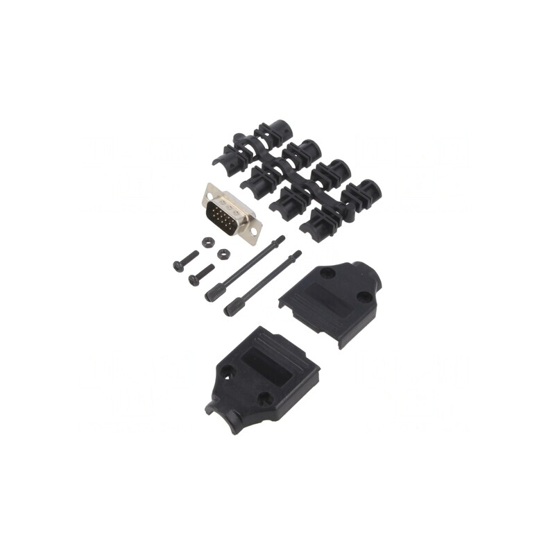 Conector D-Sub HD 15-Pin drept pentru lipire pe cablu | Electronic-mag.ro | Componente Electronice