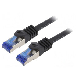 Patch Cord S/FTP Cat 6a Cu LSZH Negru 1m | Electronic-mag.ro | Componente Electronice
