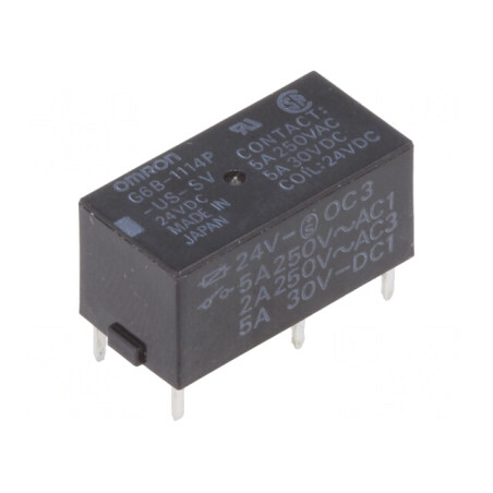 Releu Electromagnetic 24VDC 5A SPST-NO | Electronic-mag.ro | Componente Electronice