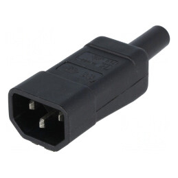 Conector Alimentare AC Mufă Tată 10A IEC C14 Drept | Electronic-mag.ro | Componente Electronice