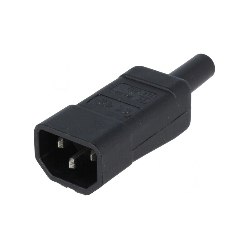 Conector Alimentare AC Mufă Tată 10A IEC C14 Drept | Electronic-mag.ro | Componente Electronice