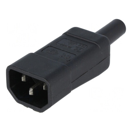 Conector Alimentare AC Mufă Tată 10A IEC C14 Drept | Electronic-mag.ro | Componente Electronice