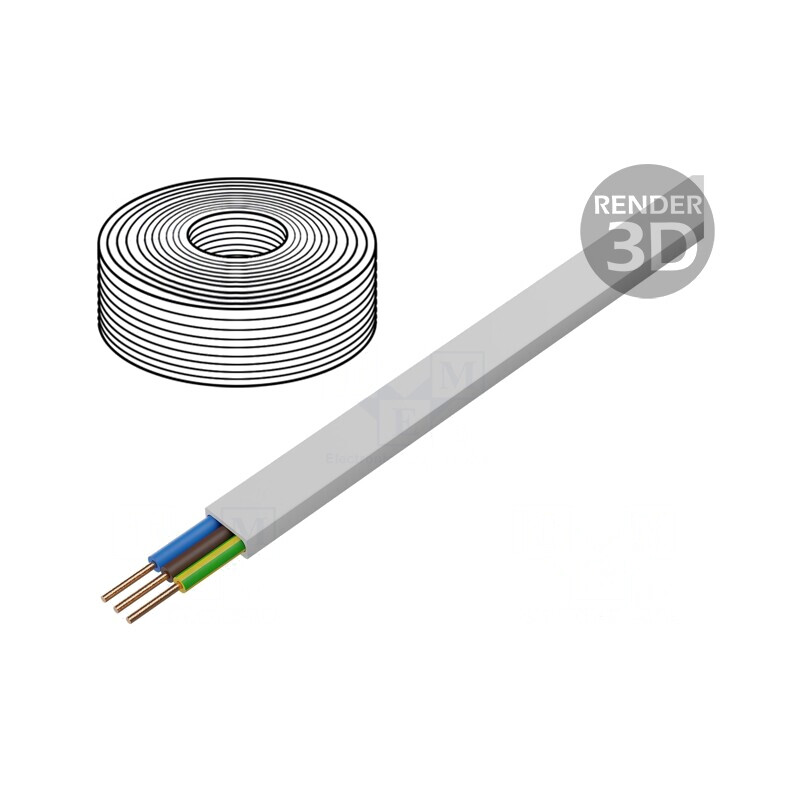 Cablu electric alb 3x4mm² 100m | Electronic-mag.ro | Componente Electronice
