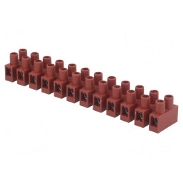 Regletă conexiuni terminal şurub 6mm2 400V 12 piste | Electronic-mag.ro | Componente Electronice