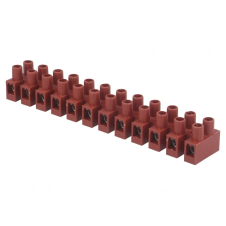 Regletă conexiuni terminal şurub 6mm2 400V 12 piste | Electronic-mag.ro | Componente Electronice