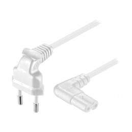 Cablu Alimentare 1m CEE 7/16 la IEC C7 în unghi PVC | Electronic-mag.ro | Componente Electronice