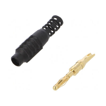 Mufă Banană 2mm 10A Neagră Lipită | Electronic-mag.ro | Componente Electronice