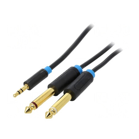 Cablu Audio Jack 3,5mm la 6,3mm, 1,5m Negru | Electronic-mag.ro | Componente Electronice