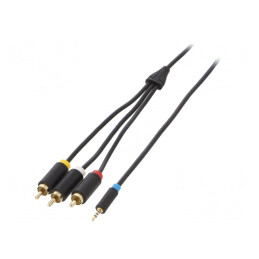Cablu Jack 2,5mm la RCA x3 1,5m Aurit | Electronic-mag.ro | Componente Electronice