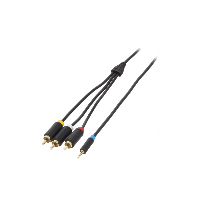 Cablu Jack 2,5mm la RCA x3 1,5m Aurit | Electronic-mag.ro | Componente Electronice
