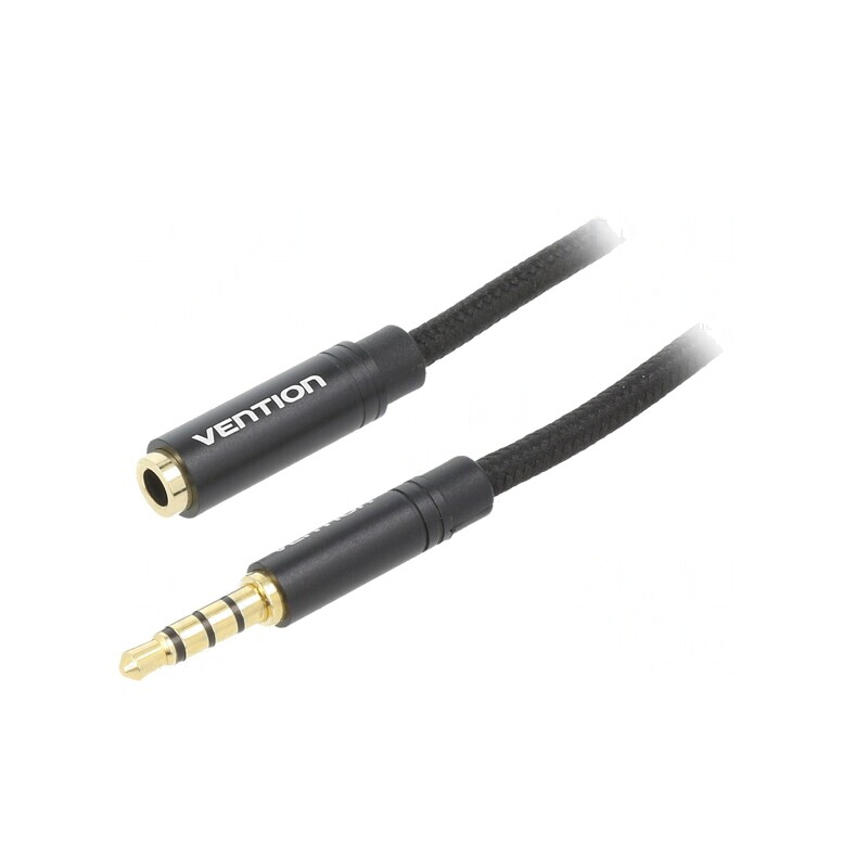 Cablu Audio Jack 3.5mm 4 Pin 1m Negru | Electronic-mag.ro | Componente Electronice