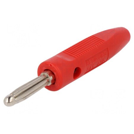 Mufă Banană 4mm Roșie 16A 50VDC Pe Cablu 2.5mm² | Electronic-mag.ro | Componente Electronice