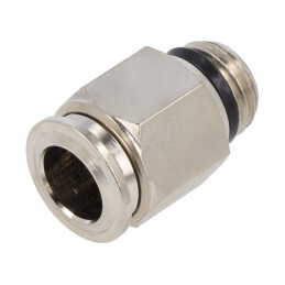 Racord Push-In Simplu 1/4" Alamă Nichelată 20 Bar | Electronic-mag.ro | Componente Electronice