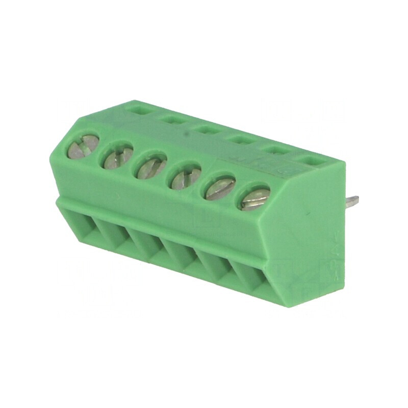 Regletă de Conexiuni PCB 55° 3,5mm 6 Piste 10A | Electronic-mag.ro | Componente Electronice