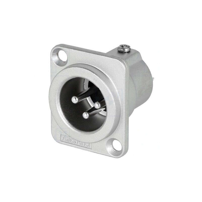 Soclu XLR 3 Pin Argintat pentru Lipire | Electronic-mag.ro | Componente Electronice