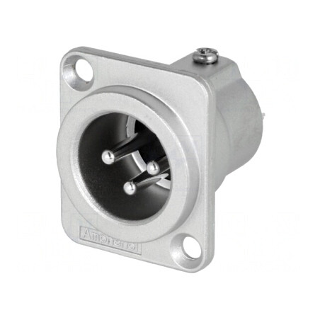 Soclu XLR 3 Pin Argintat pentru Lipire | Electronic-mag.ro | Componente Electronice