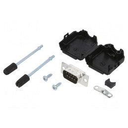 Conector D-Sub 9-Pin Tată pentru Cablu Gold Flash | Electronic-mag.ro | Componente Electronice