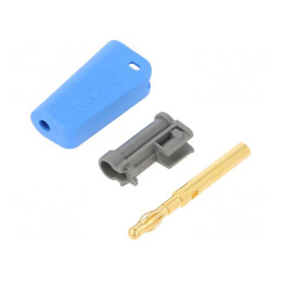 Mufă Banană 4mm 19A Albastră Neizolată | Electronic-mag.ro | Componente Electronice