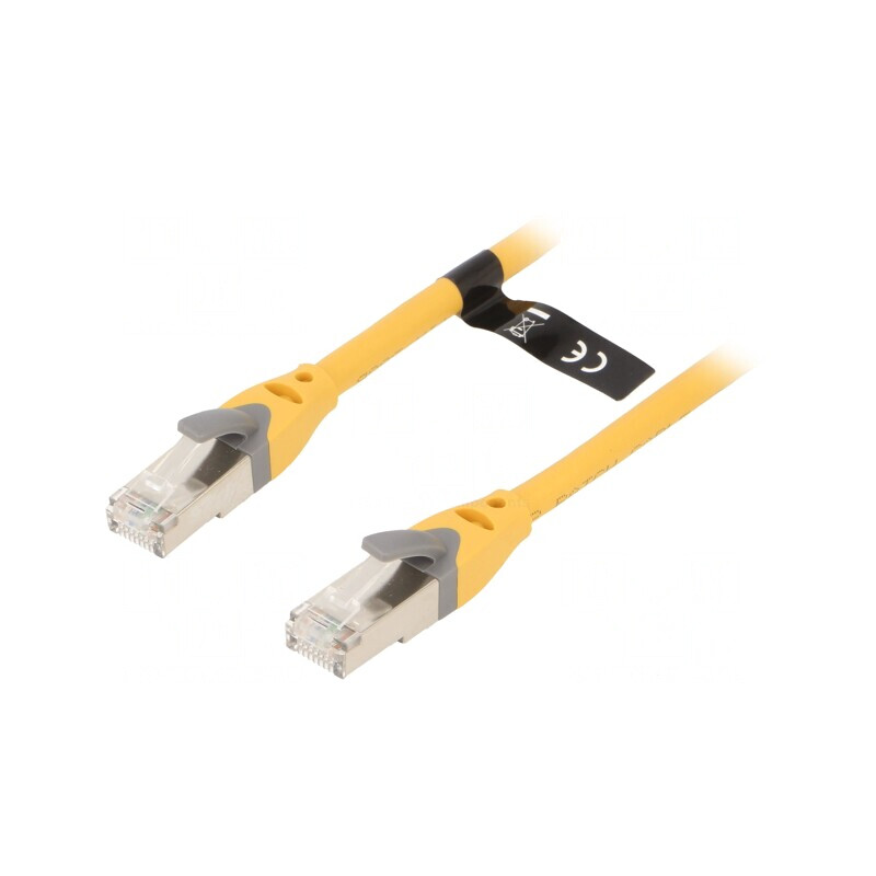 Patch Cord Ethernet S/FTP Cat6a PVC Galben 1.5m | Electronic-mag.ro | Componente Electronice