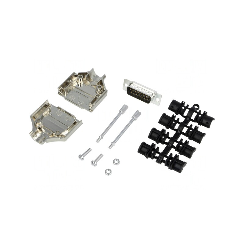 Mufă D-Sub PIN 15 Tată Lipire pe Cablu - Set Complet | Electronic-mag.ro | Componente Electronice Mufă D-Sub PIN 15 Tată Lipire pe Cablu - Set Complet | Electronic-mag.ro | Componente Electronice