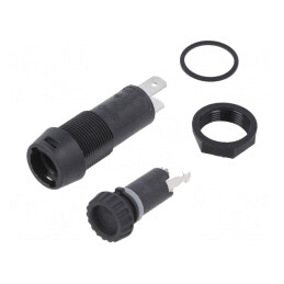 Clema Siguranțe Cilindrice 5x20mm 10A Panou Neagră 250V | Electronic-mag.ro | Componente Electronice