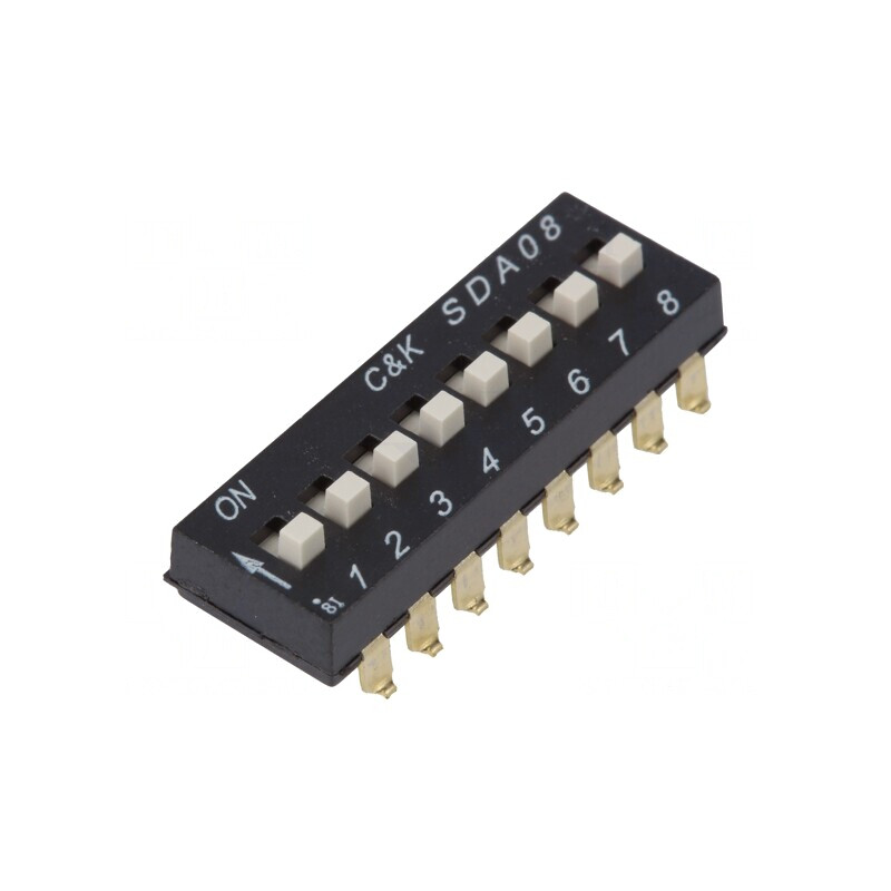 Comutator DIP-SWITCH 8 Secțiuni ON-OFF 24VDC | Electronic-mag.ro | Componente Electronice