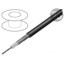 Cablu Coaxial RG223U Negru 5.4mm