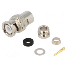 Mufă BNC tată drept 50Ω pentru cablu PTFE | Electronic-mag.ro | Componente Electronice