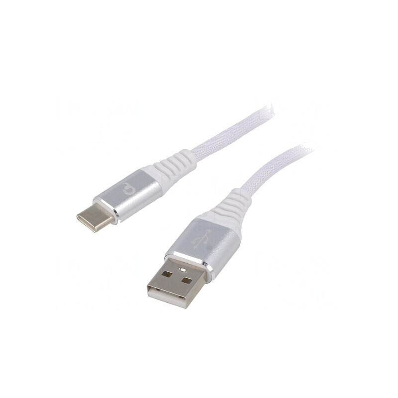 Cablu USB 2.0 USB A la USB C Aurit 1m Alb 480Mbps | Electronic-mag.ro | Componente Electronice