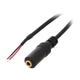 Cablu Stereo Jack 3,5mm Aurit 0,8m Negru | Electronic-mag.ro | Componente Electronice