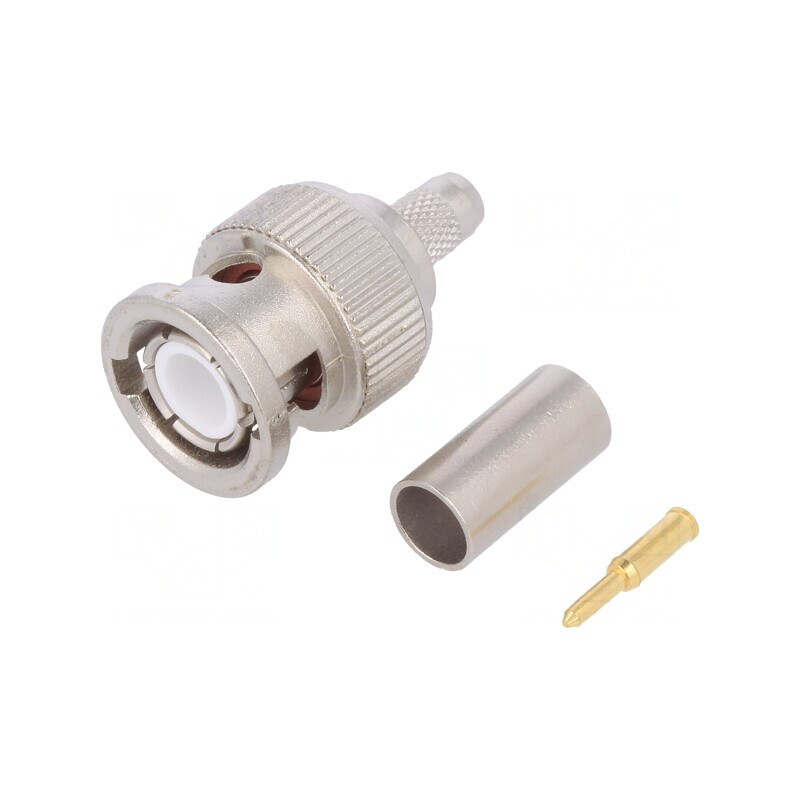 Mufă BNC Tată Drept 50Ω Crimp Aurit Pe Cabluri Polietilenă | Electronic-mag.ro | Componente Electronice