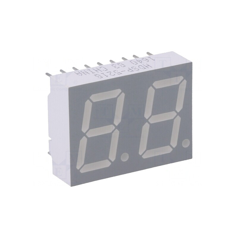 Afișaj LED 7 Segmente 14,22mm 2 Digite Verzi | Electronic-mag.ro | Componente Electronice