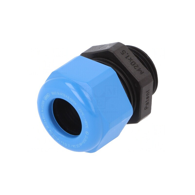 Garnitură de etanșare poliamidă M20 1.5 IP68 negru-albastru | Electronic-mag.ro | Componente Electronice