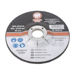 Disc de șlefuit metal 125mm 22mm 6mm | Electronic-mag.ro | Componente Electronice