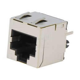 Soclu RJ45 8P8C Cat 6a Ecranat THT Drept | Electronic-mag.ro | Componente Electronice