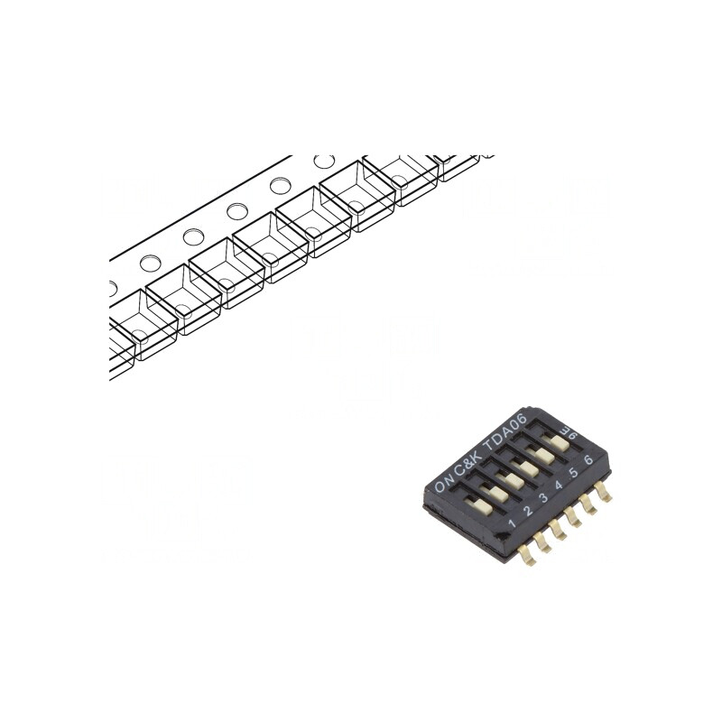 Comutator DIP-SWITCH 6 Secțiuni OFF-ON 0,025A 24VDC | Electronic-mag.ro | Componente Electronice