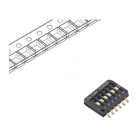 Comutator DIP-SWITCH 6 Secțiuni OFF-ON 0,025A 24VDC | Electronic-mag.ro | Componente Electronice