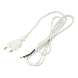 Cablu PVC Alb 2x0,75mm 1,6m 2,5A | Electronic-mag.ro | Componente Electronice